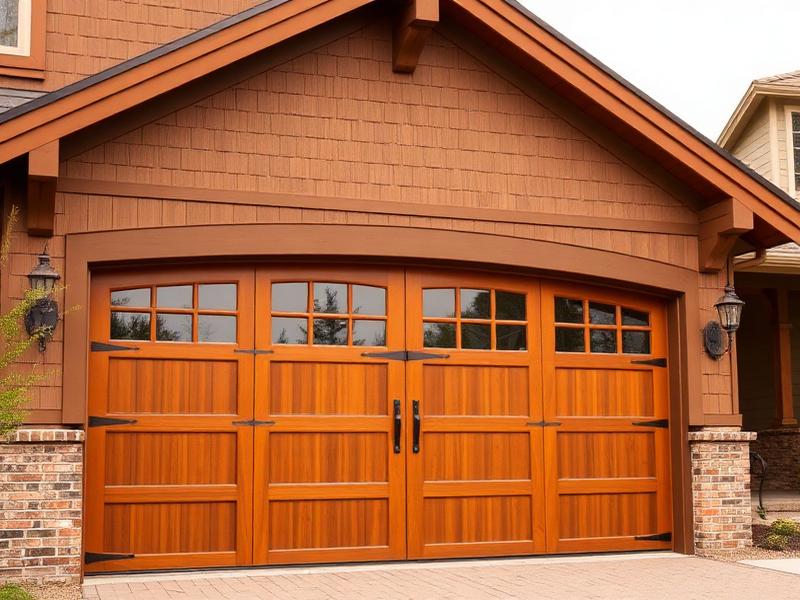 Traditional wood garage door